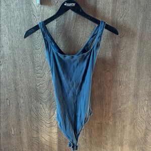 Skims Black Sleeveless Ribbed Square Neck Bodysuit